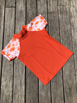 Boys Swim Shirt - Orange Ikat