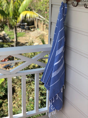 Large Turkish Towel - Blue